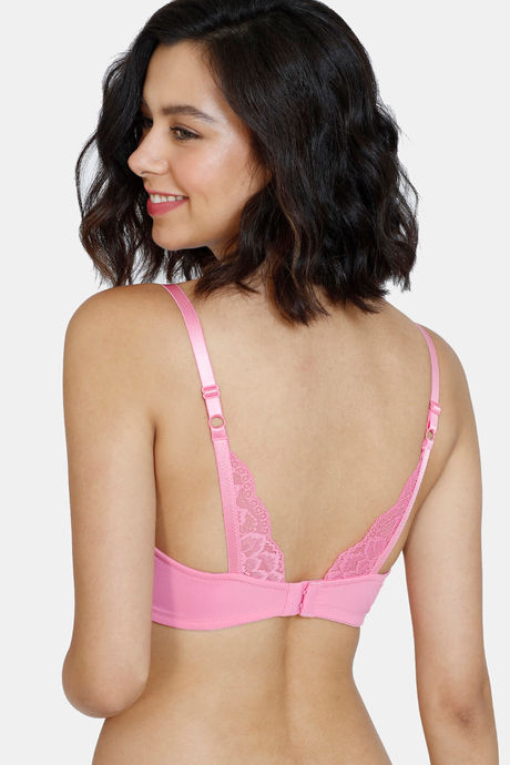 Zivame Beautiful Basics Padded Non Wired 3/4Th Coverage T-Shirt Bra - Pink Cosmos — image 2